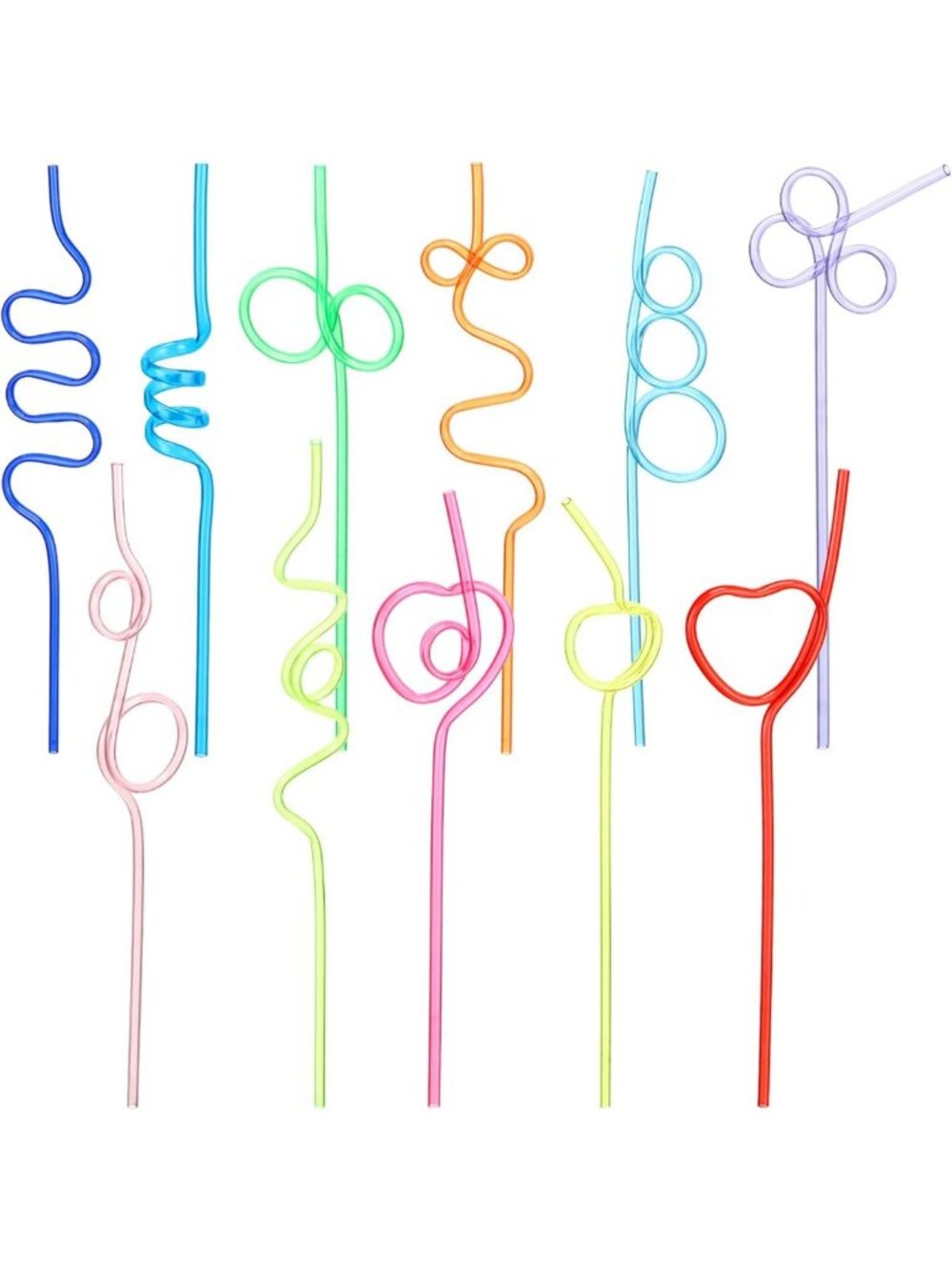 120 Pcs Funny Crazy Silly Straws for Kids - Classic Colorful Drink Accessories